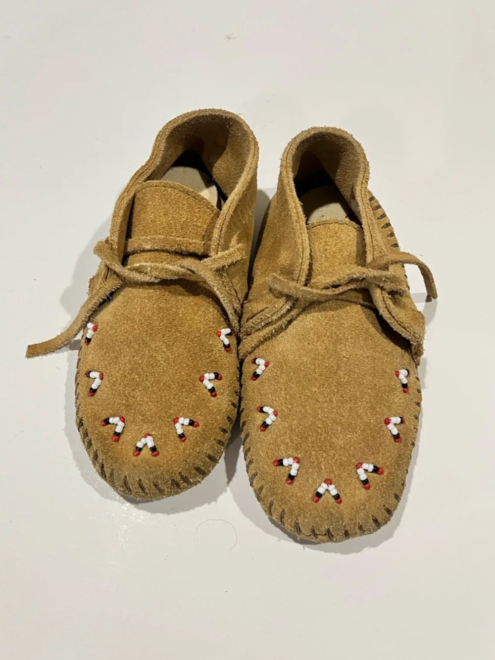 Vintage Minnetonka Leather Moccasins Small Kids Size 9 Shoes